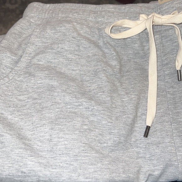 Time After Time gray white distressed cropped wide leg high rise sweatpants Sz L - Picture 5 of 8